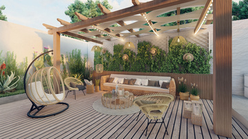 Création d’une terrasse et d’une pergola en bois à Orthez